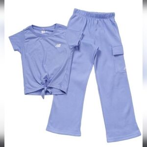 New Balance Girls Blue Matching Set with Soft Fabric